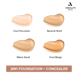 Absolute New York 2 in 1 Foundation & Concealer All shades swaches