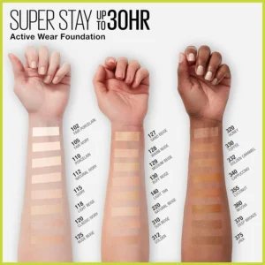 Maybelline Superstay Active Wear 30h Foundation All Shades Hand Swatches