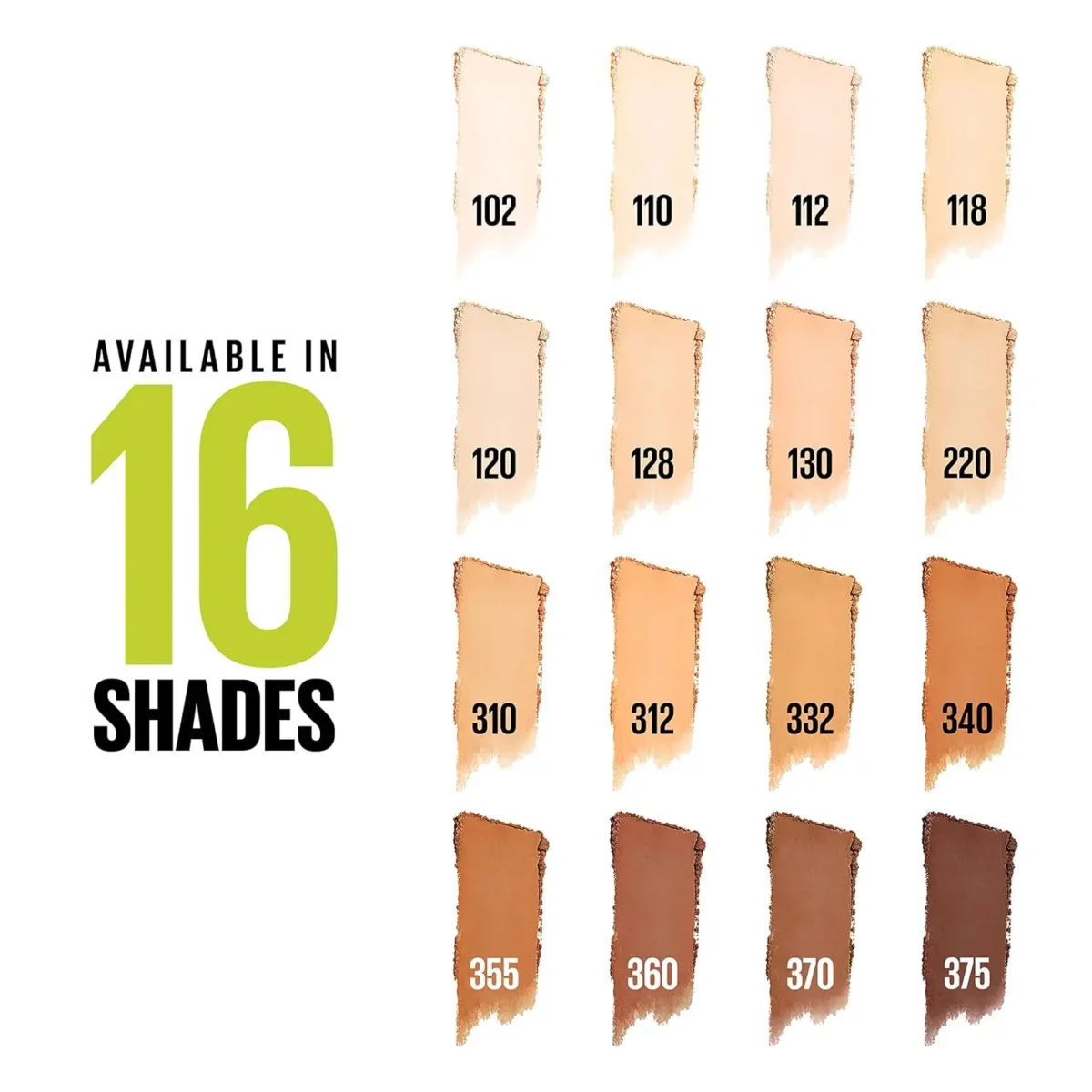 Maybelline Superstay Up To 24Hr Hybrid Powder Foundation All Shades Swatches