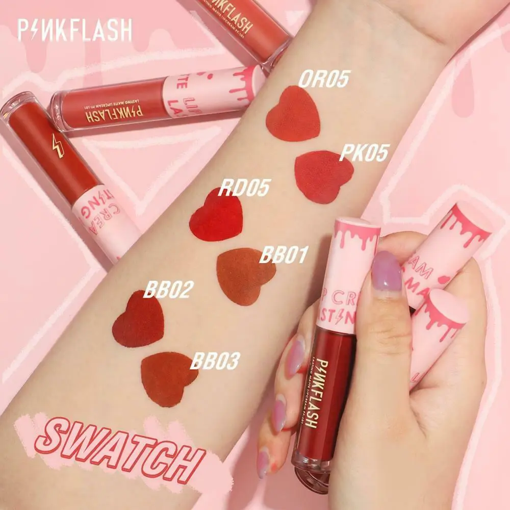 PINKFLASH Melting Matte Waterproof Lipstick Hand Swatch