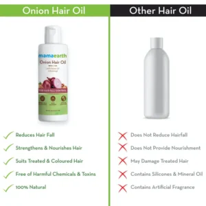 Mamaearth onion hair oil for hair regrowth and hair fall control with redensyl (1)