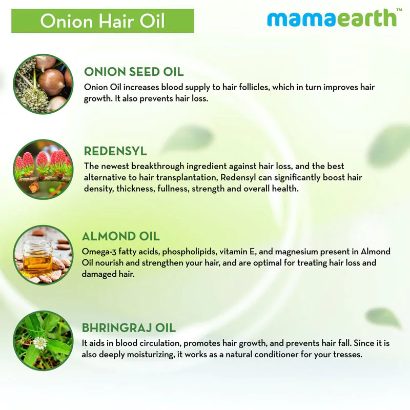 Mamaearth onion hair oil for hair regrowth and hair fall control with redensyl (5)