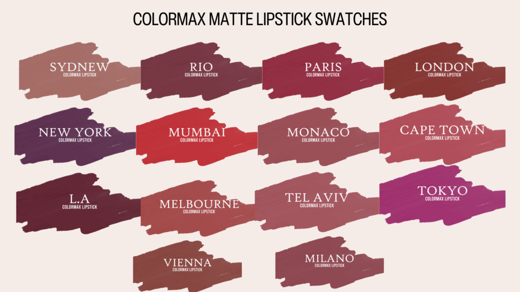 colormax lipstick swatches