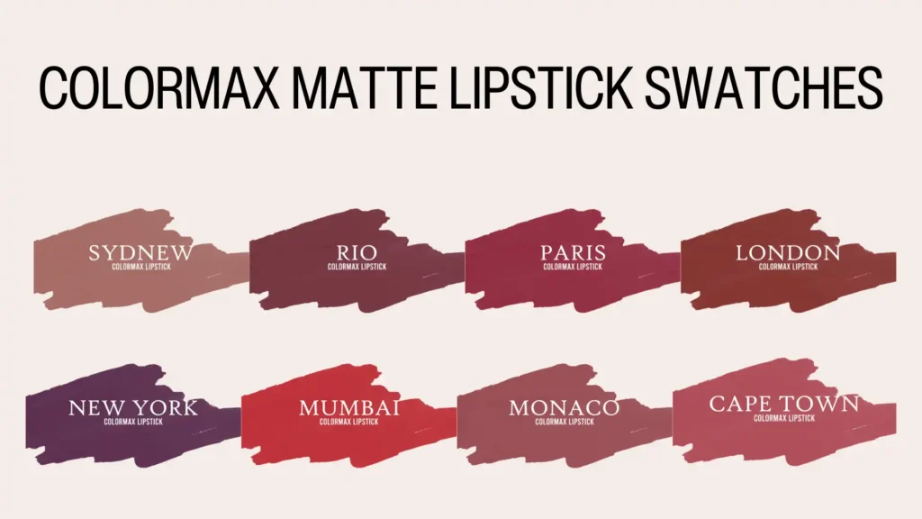 colormax lipstick swatches