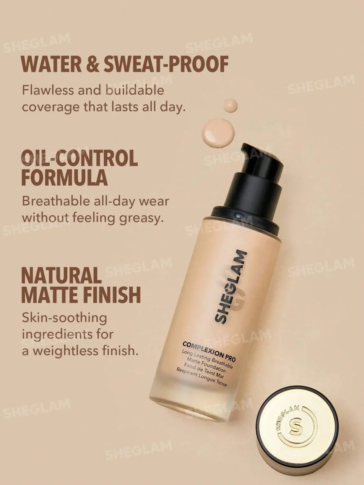 Sheglam Complexion Pro Long Lasting Breathable Matte Foundation 3