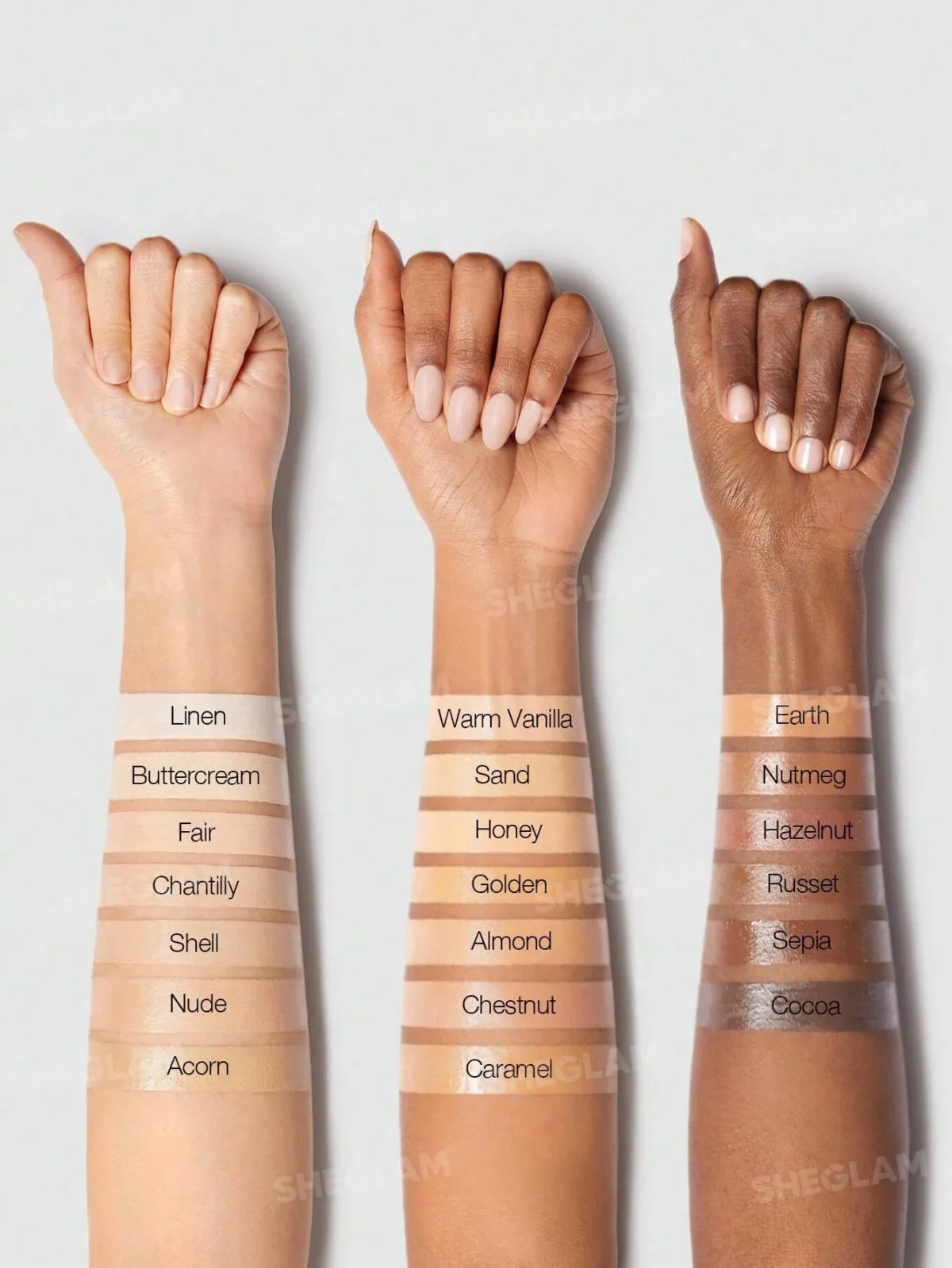 Sheglam Perfect Skin High Coverage Concealer Swatches